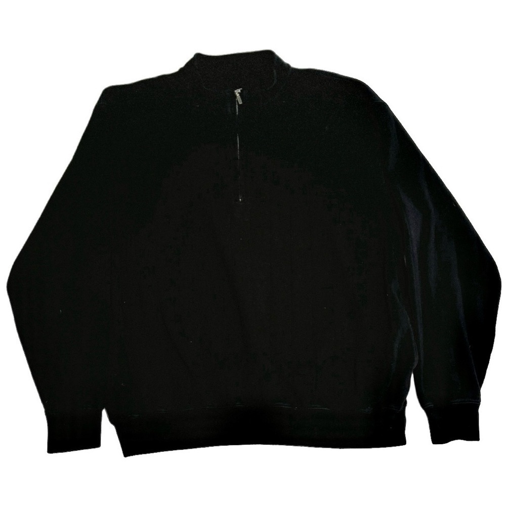 Fairway & Greene Golf Quarter Zip Pullover Sweater Mens L Black Wynstone